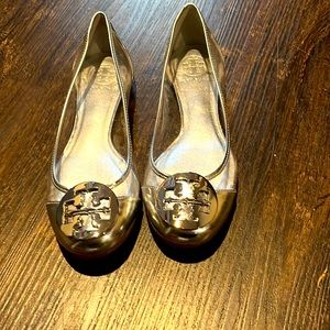 Silver and Clear Tory Burch Flats
